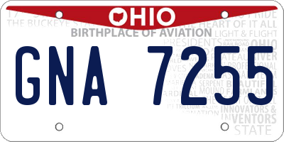 OH license plate GNA7255