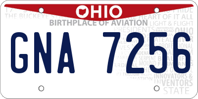 OH license plate GNA7256