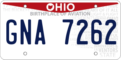 OH license plate GNA7262