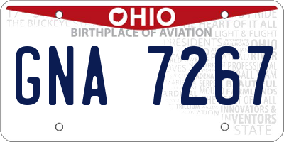 OH license plate GNA7267