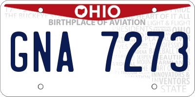 OH license plate GNA7273