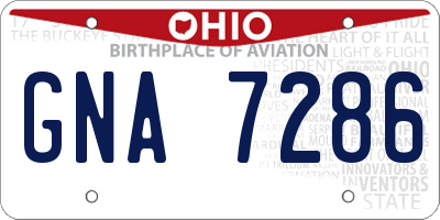OH license plate GNA7286