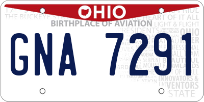 OH license plate GNA7291