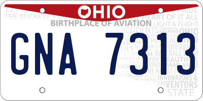 OH license plate GNA7313