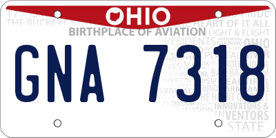 OH license plate GNA7318