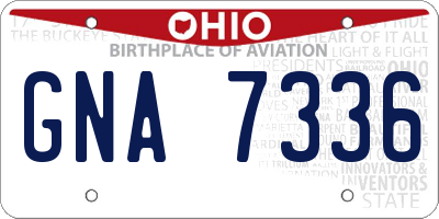 OH license plate GNA7336
