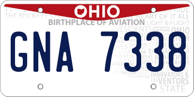 OH license plate GNA7338
