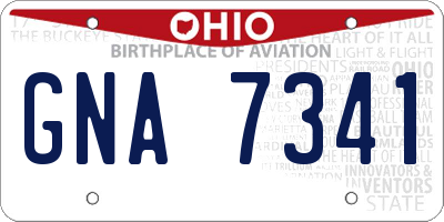 OH license plate GNA7341