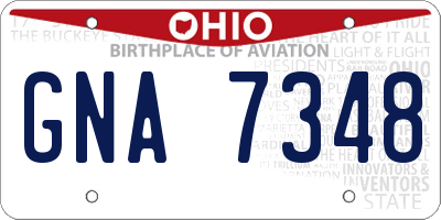 OH license plate GNA7348