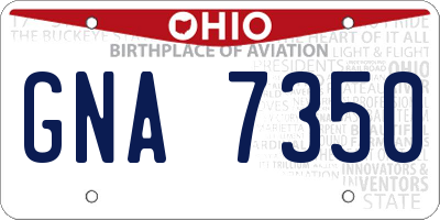 OH license plate GNA7350