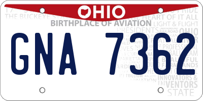 OH license plate GNA7362