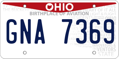 OH license plate GNA7369