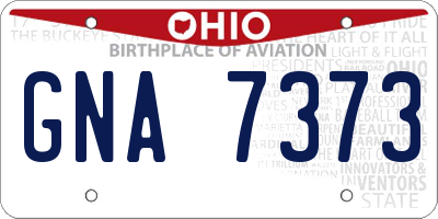 OH license plate GNA7373