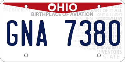 OH license plate GNA7380