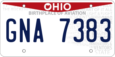 OH license plate GNA7383