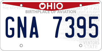 OH license plate GNA7395