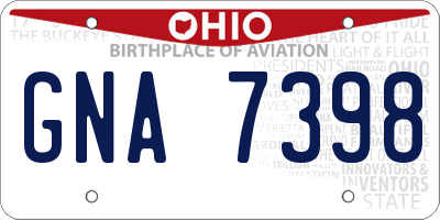 OH license plate GNA7398