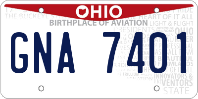 OH license plate GNA7401