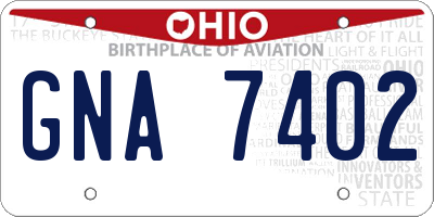 OH license plate GNA7402