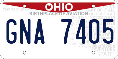 OH license plate GNA7405