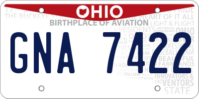 OH license plate GNA7422