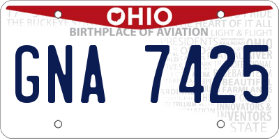 OH license plate GNA7425