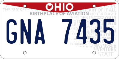 OH license plate GNA7435