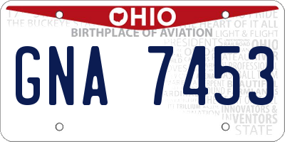 OH license plate GNA7453