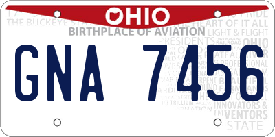 OH license plate GNA7456