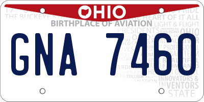 OH license plate GNA7460