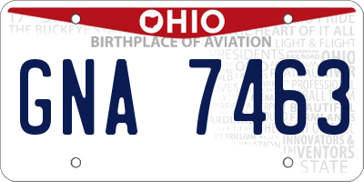 OH license plate GNA7463