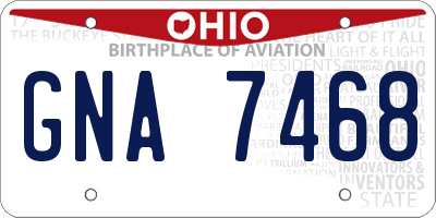 OH license plate GNA7468