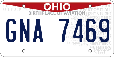 OH license plate GNA7469