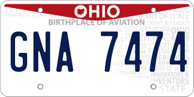 OH license plate GNA7474