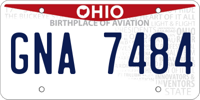 OH license plate GNA7484