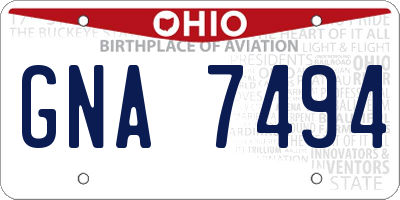 OH license plate GNA7494