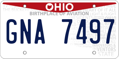 OH license plate GNA7497