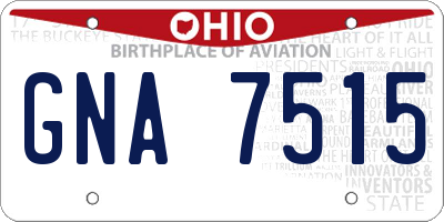 OH license plate GNA7515