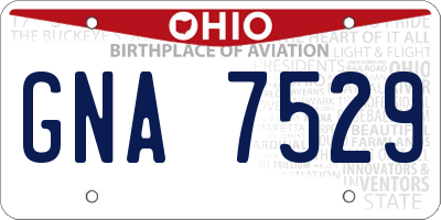 OH license plate GNA7529