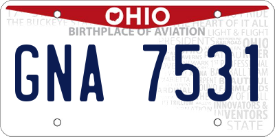 OH license plate GNA7531