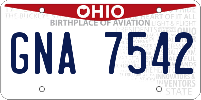 OH license plate GNA7542