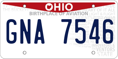 OH license plate GNA7546
