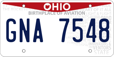 OH license plate GNA7548