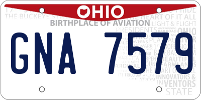 OH license plate GNA7579