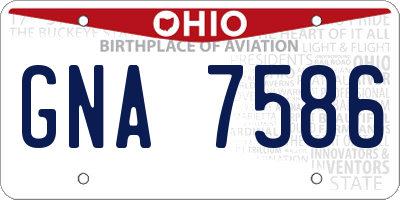 OH license plate GNA7586
