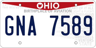 OH license plate GNA7589