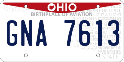 OH license plate GNA7613
