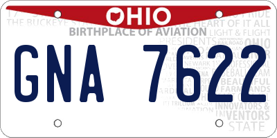 OH license plate GNA7622