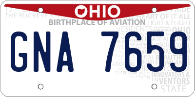 OH license plate GNA7659