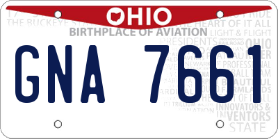 OH license plate GNA7661